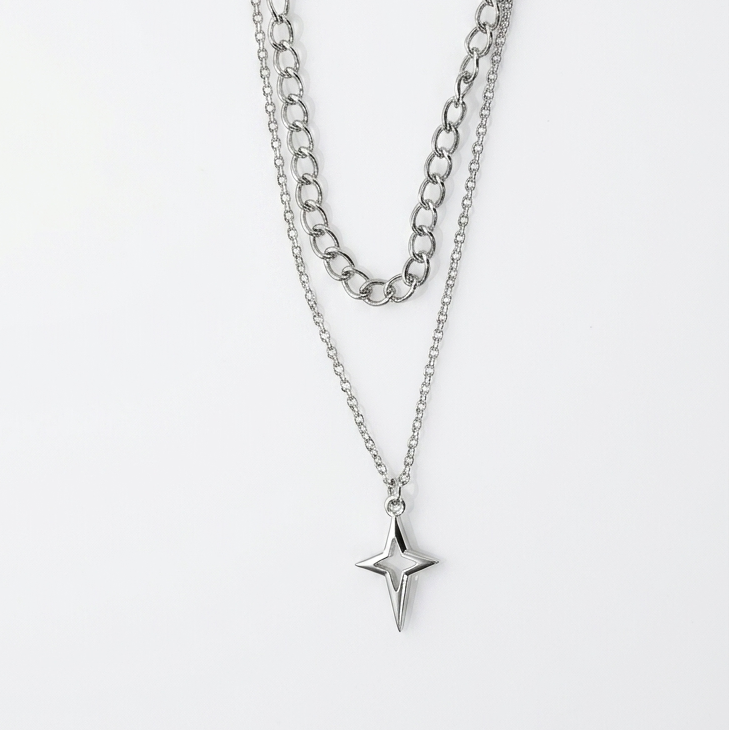 Aura Star Double Layered Necklace Chain - Unisex