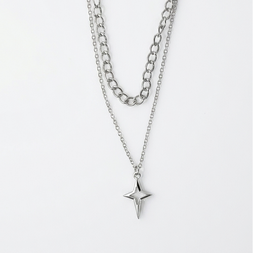 Aura Star Double Layered Necklace Chain - Unisex