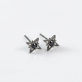 Black Crystal Star Stud Earring - Women