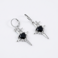 Black Heart Dagger Hoop Earrings - Women