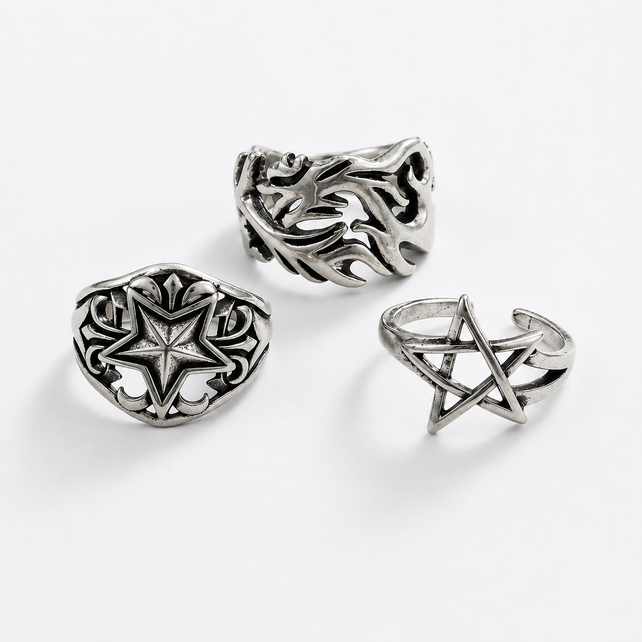 Eclipse Trinity Adjustable Ring Set - Unisex
