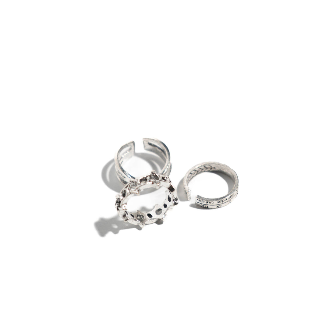 RebelStack  3 Pcs Adjustable Ring Set