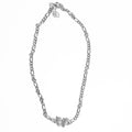 Silver chain bracelet on a white background