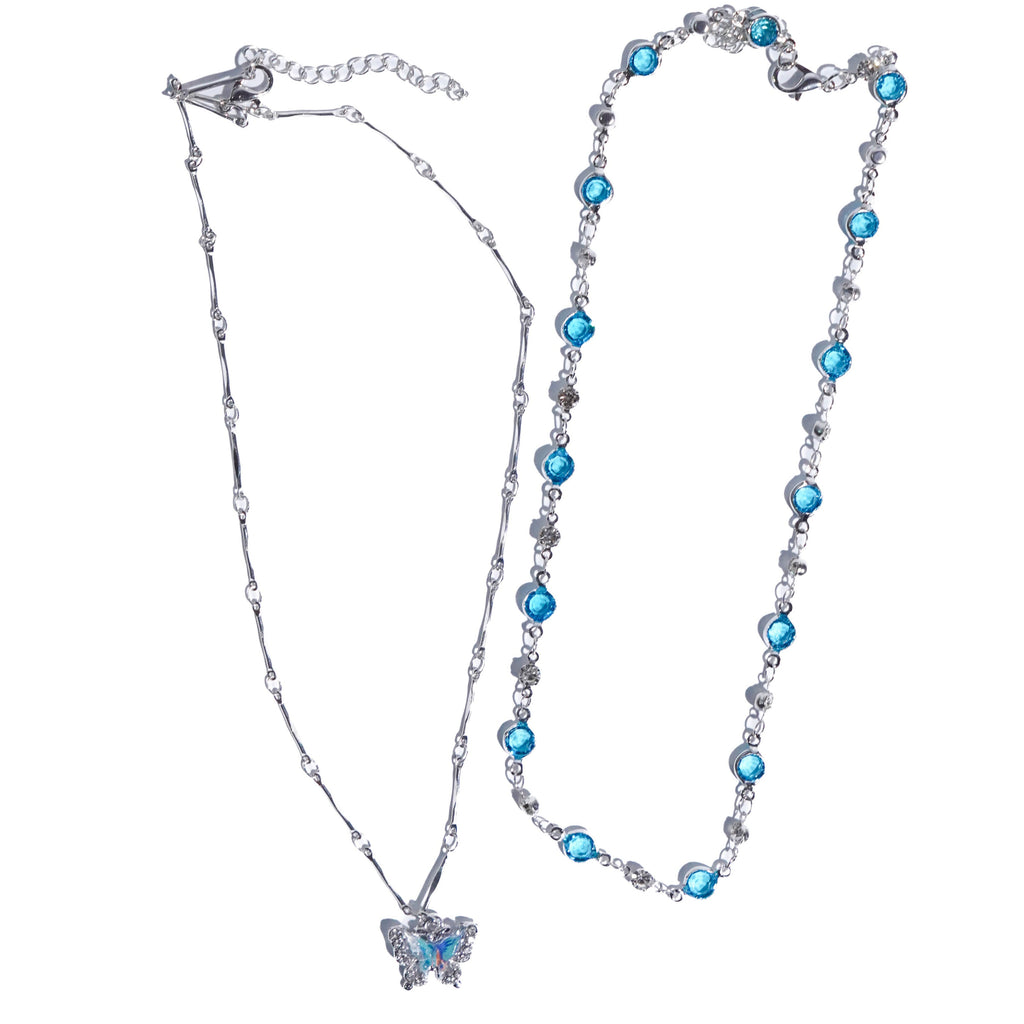 Y2k Double Layer Butterfly Pendant Necklace