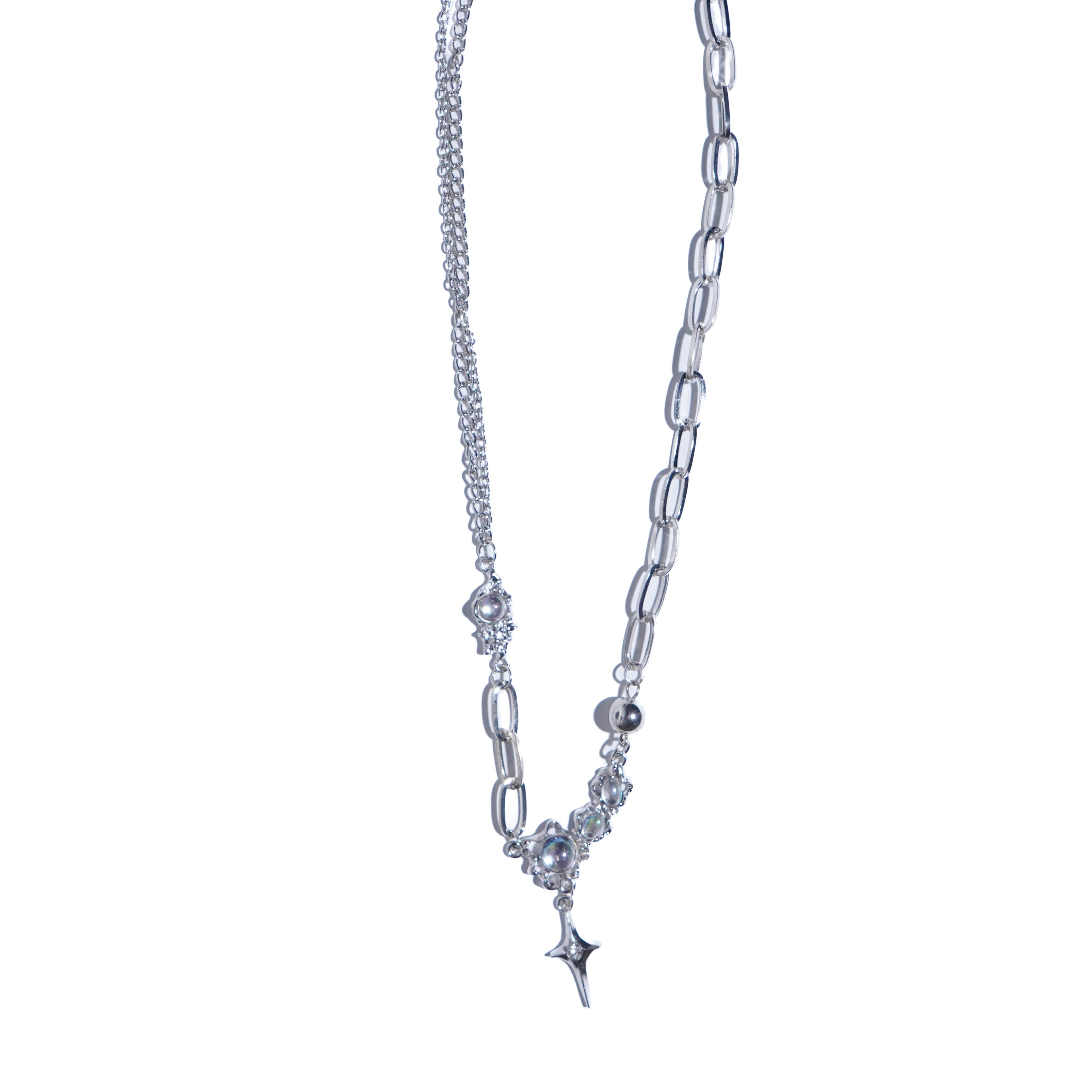 Silver chain anklet on a white background