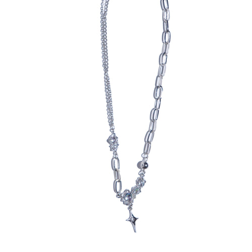 Silver chain anklet on a white background
