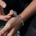 Silver Noir Camellia Bracelet - Unisex
