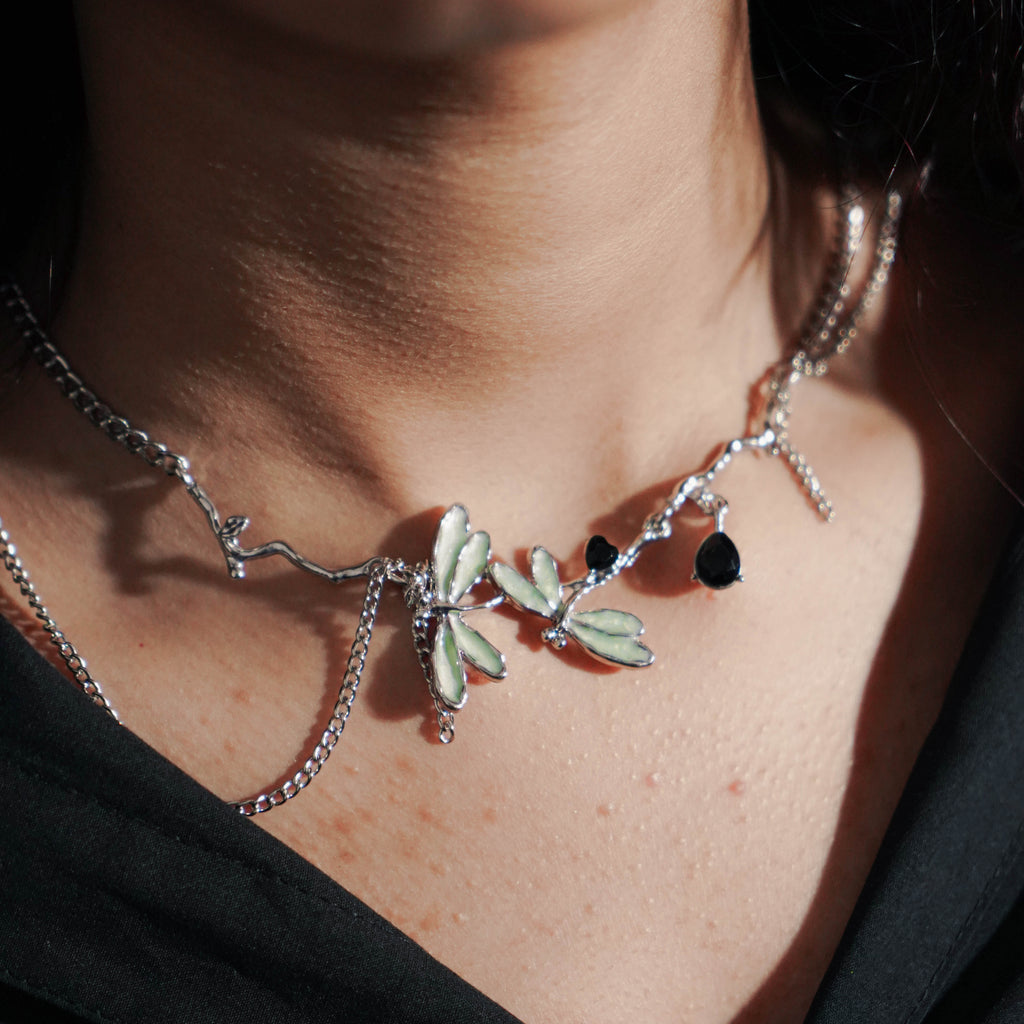 Y2K Geometric Dragonfly Pendant