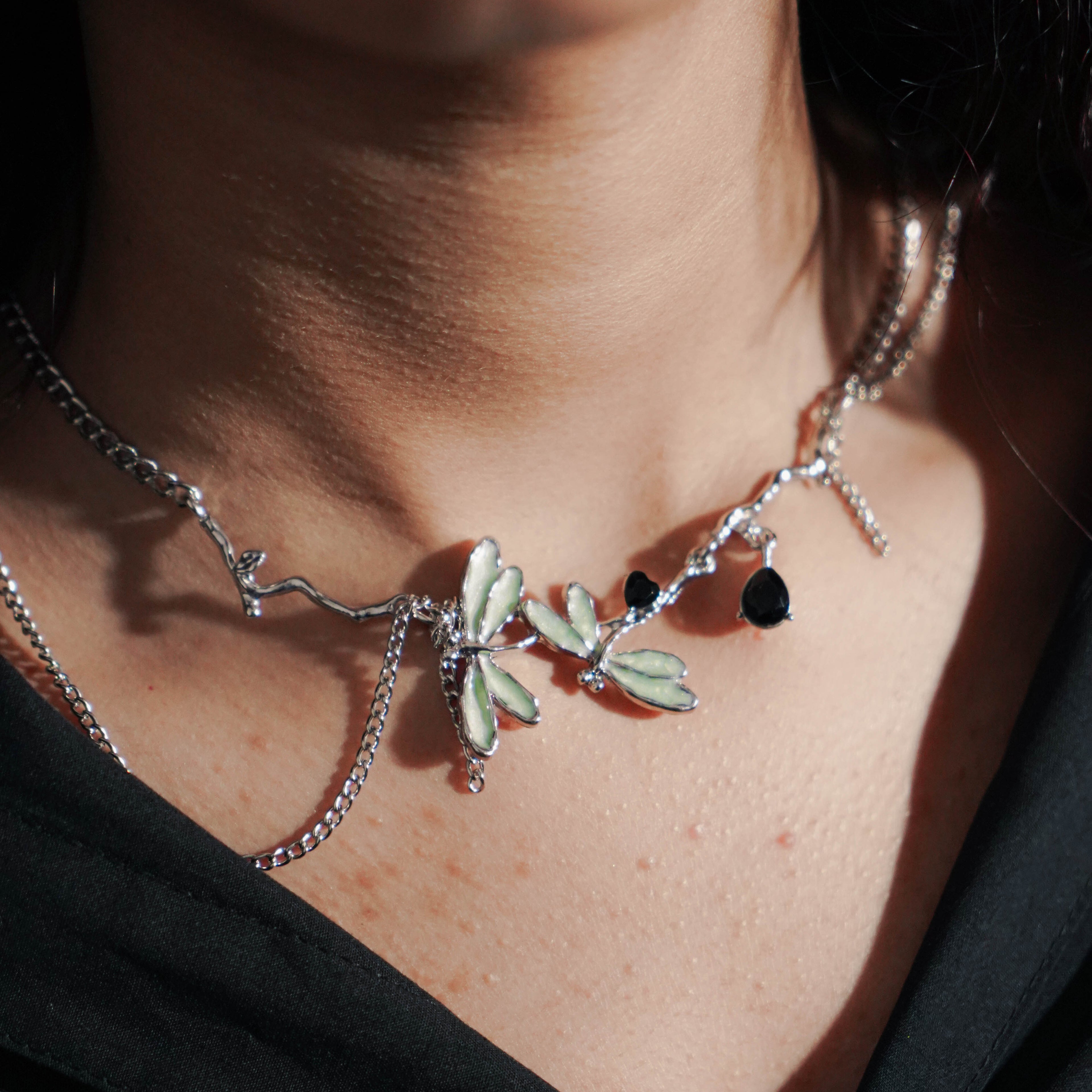 Y2K Geometric Dragonfly Pendant