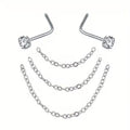 Gothic Nose Stud Chain - Women