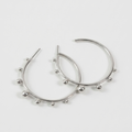 Gothic Silver Hoop Beaded Earrings - Women