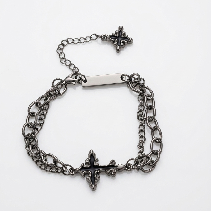 Shadow Cross Layered Bracelet - Unisex