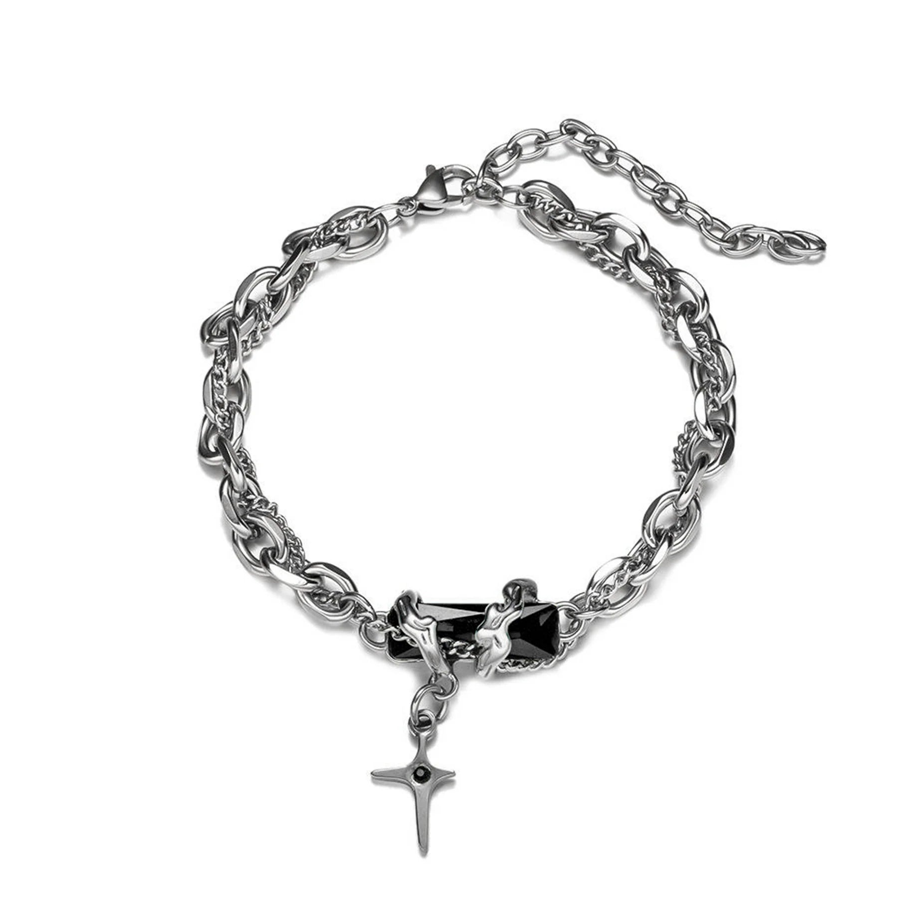 Obsidian Star Double Layered Bracelet - Unisex